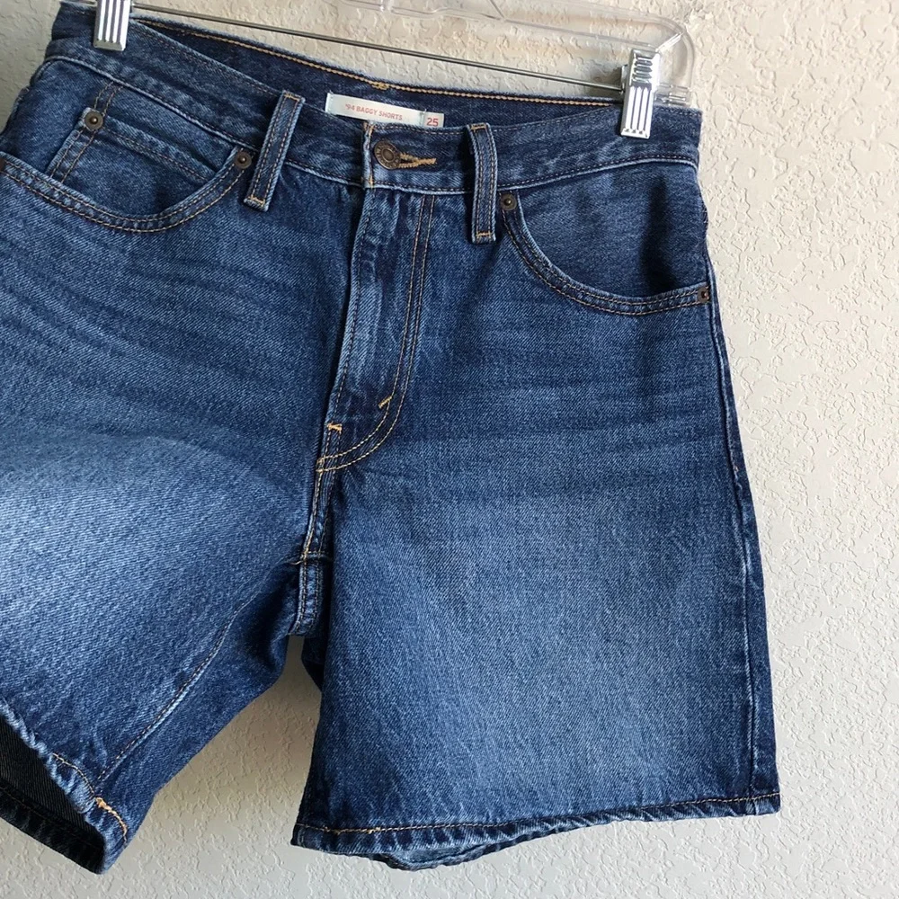 Levi’s 94 Baggy Shorts Jean Denim Dark Wash 25 100% Cotton